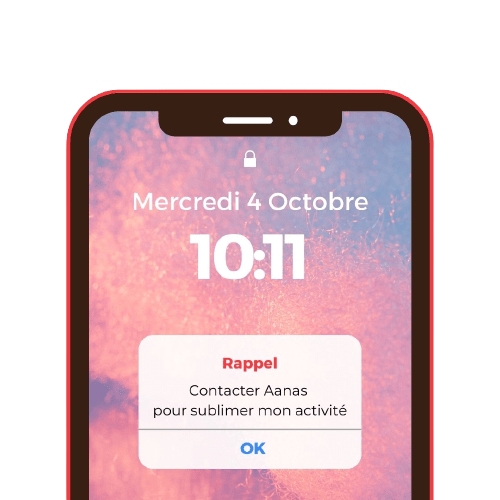 L'image représente un pop-up de rappel sur un telephone pour contact aanas